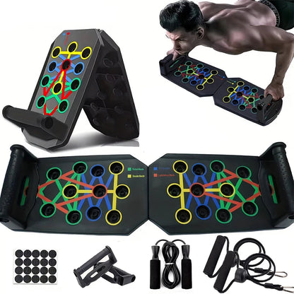 Portable Foldable Push-Up Board with Resistance