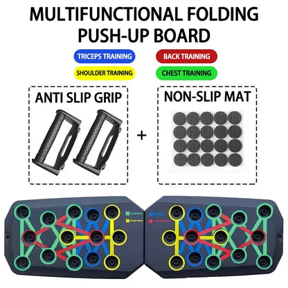 Portable Foldable Push-Up Board with Resistance