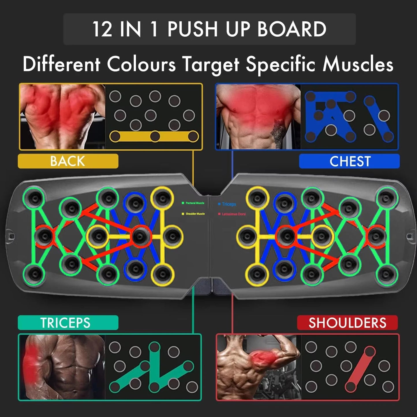Portable Foldable Push-Up Board with Resistance