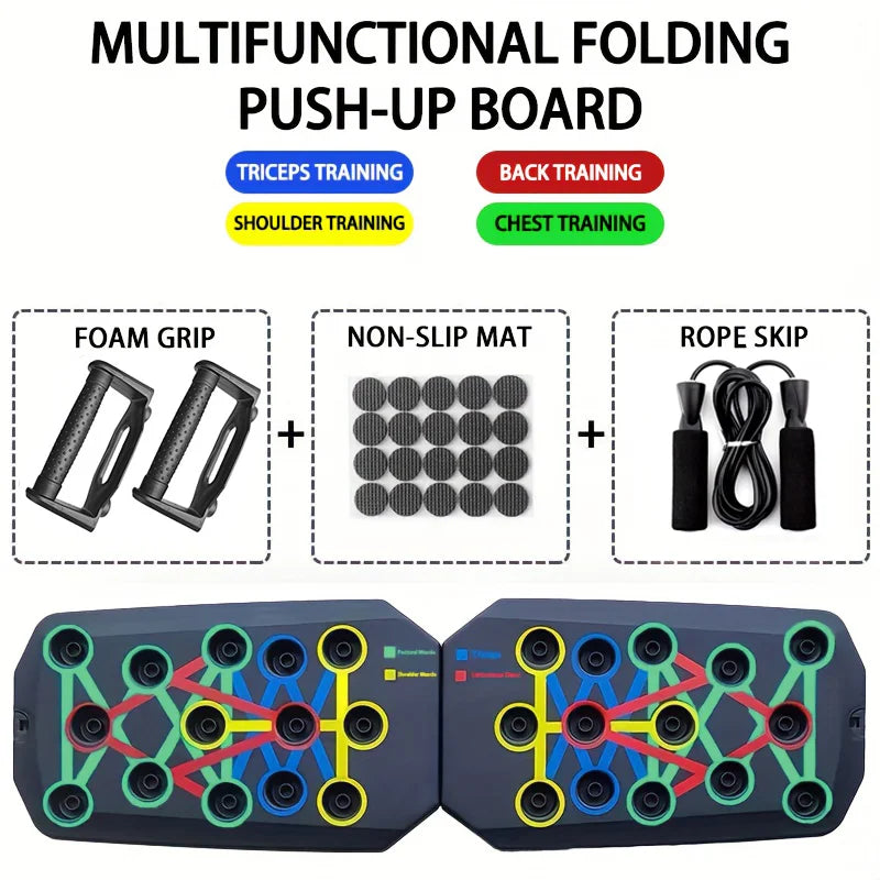 Portable Foldable Push-Up Board with Resistance